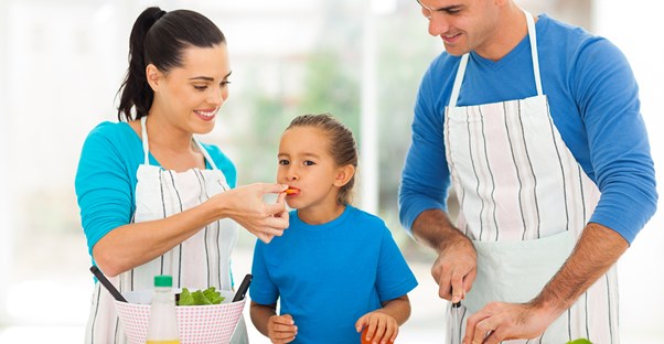 parents bonding with an adopted child