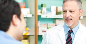 a doctor diagnosing a patient's pubic lice