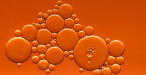orange bubbles of ceramides and peptides