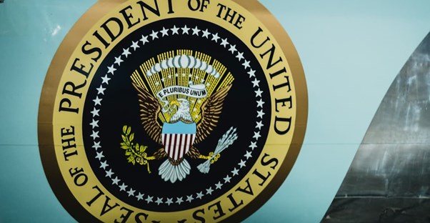 the presidential seal on air force one