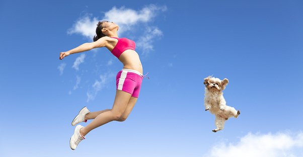 a woman participating in a strange workout routine