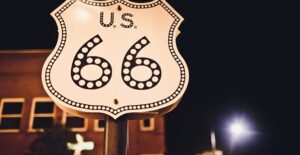 a sign for route 66 in Oklahoma
