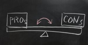 a chalkboard illustration of the pros and cons of lap band surgery