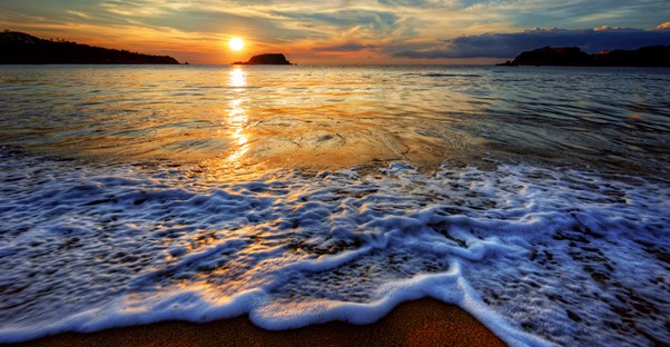 a sunset over the ocean off Sanibel Island