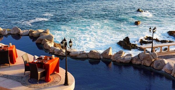 a cabo san lucas resort complex overlooks the ocean