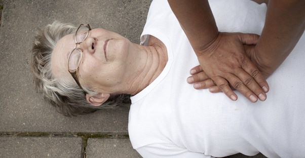 a woman requiring CPR