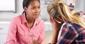 a parent talking to a teen about drug abuse
