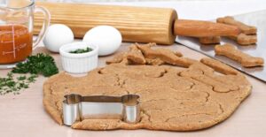 homemade dog treats are being made on the kitchen counter