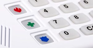 a home alarm system control panel