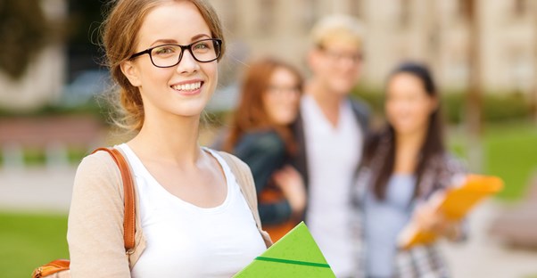 a student is excited to begin her international travels