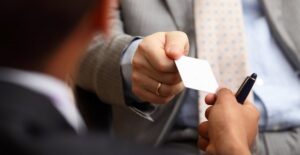 two men who know the importance of business cards