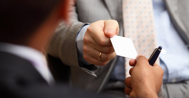 two men who know the importance of business cards