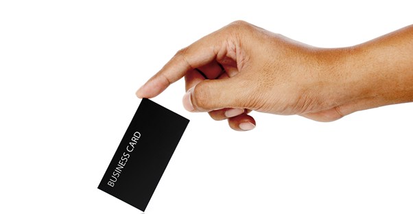 a business card bought from a local printer