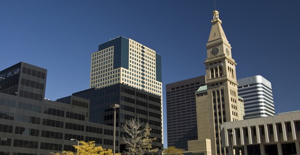 important downtown denver buildings crowd the skyline