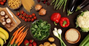 a collection of healthy foods