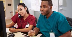 Certified nursing assistants at work