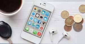 Iphone with several apps downloaded