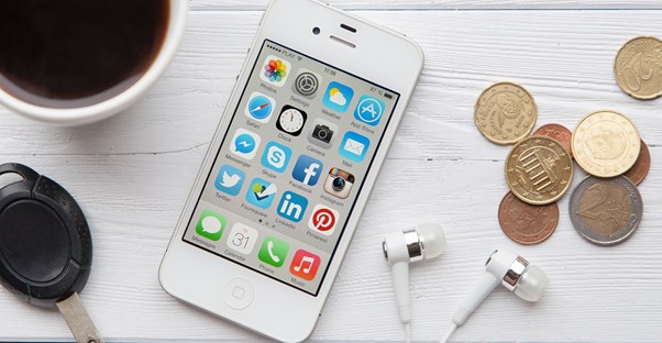 Iphone with several apps downloaded