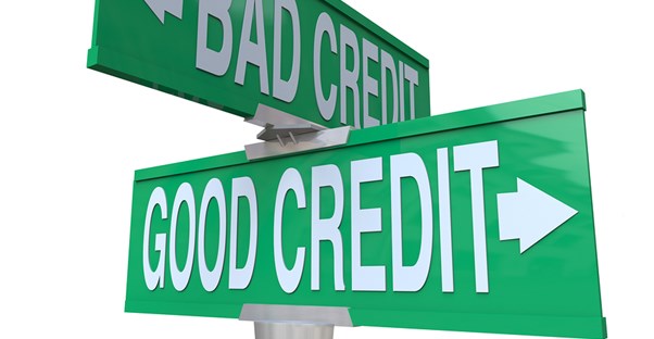 Good Credit Bad Credit Street Sign