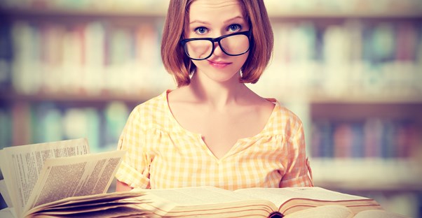 Young girl researches the pros and cons of substitute teaching