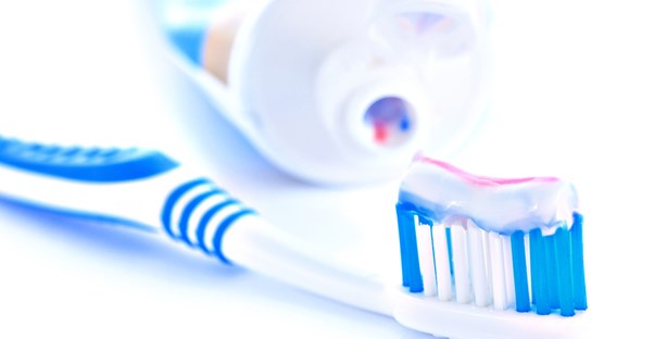 toothpaste and a toothbrush