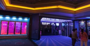 the entrance to the blue man group show theater
