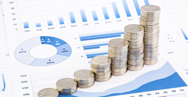 Quarters stacked into a graph
