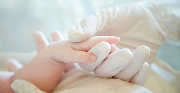 a baby suffering from fetal alcohol syndrome