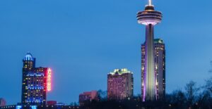 a view towards the toronto skyline from niagara falls