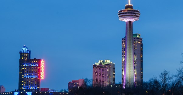 a view towards the toronto skyline from niagara falls