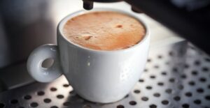 A cup of coffee made from a home coffee bar
