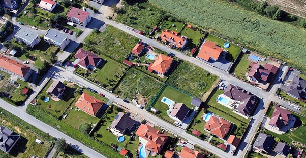 Aerial view of a subdivision