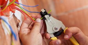 Electrician cuts some wires