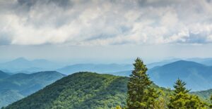 clouds roll over the appalachian mountains