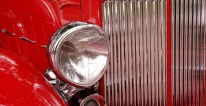 A classic car in perfect condition because the owner uses a quality car cover