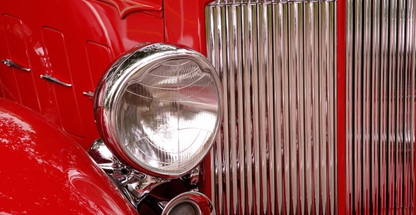 A classic car in perfect condition because the owner uses a quality car cover