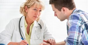 a man receiving treatments for depression