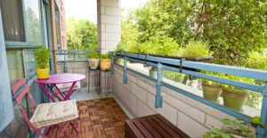 a decorated balcony