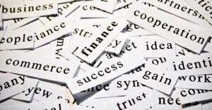 A pile of cut up words