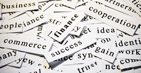 A pile of cut up words