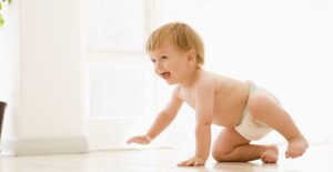 a baby crawling