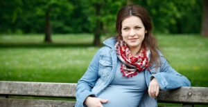 Fashionable pregnant woman