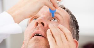 a man with dry eyes