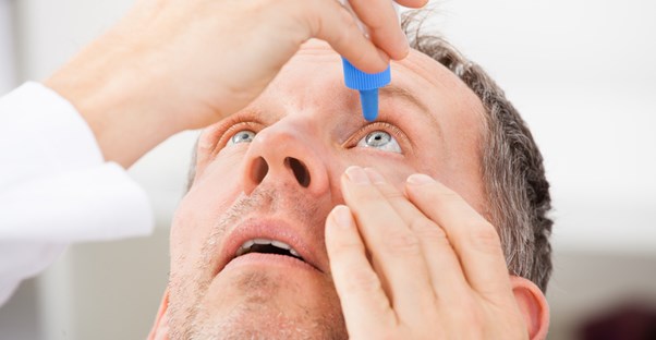 a man with dry eyes
