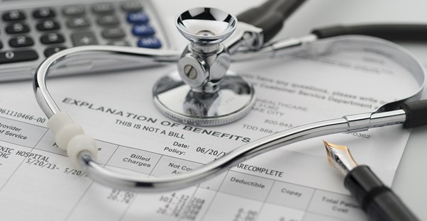 A stethoscope lies on a form