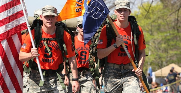 ROTC carries flags