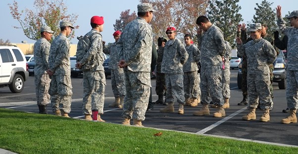 ROTC stands at attention