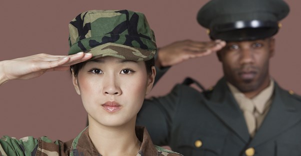Soldiers salute