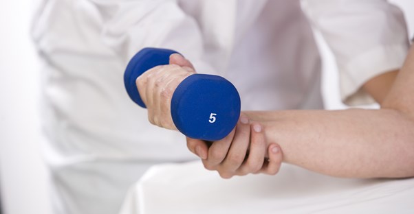 a stroke patient who is exercising