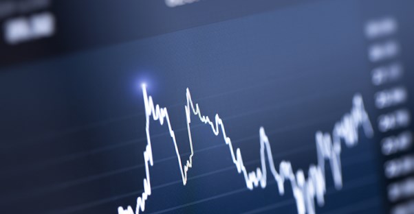 A graph of the fluctuations in the stock market